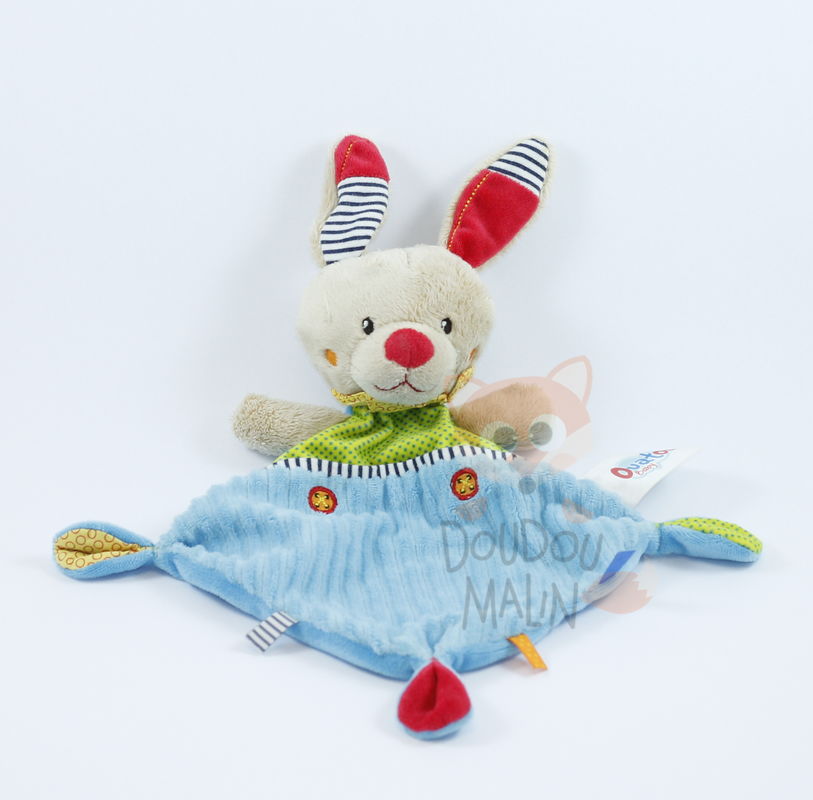 Ouatoo baby comforter rabbit blue green red 